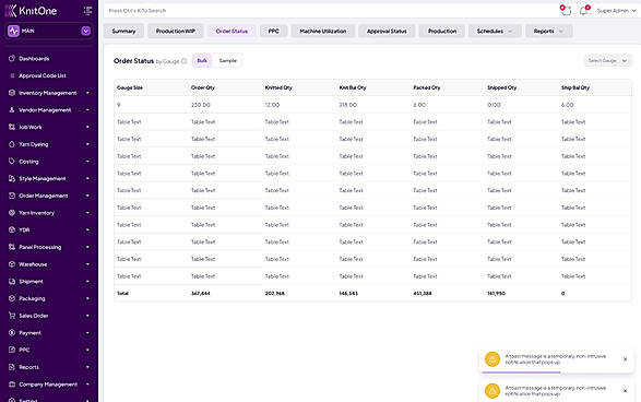 Order status