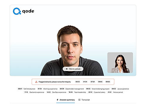 AI-led interview with exportable reports