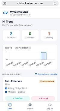 ClubVolunteer  - Volunteer Self-Serve Portal