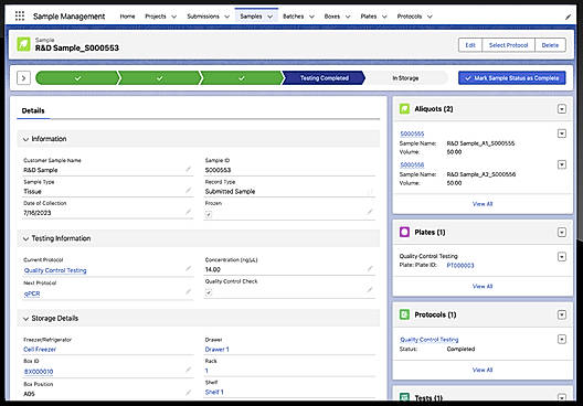 Lockbox LIMS Sample Management Sample Details Function
