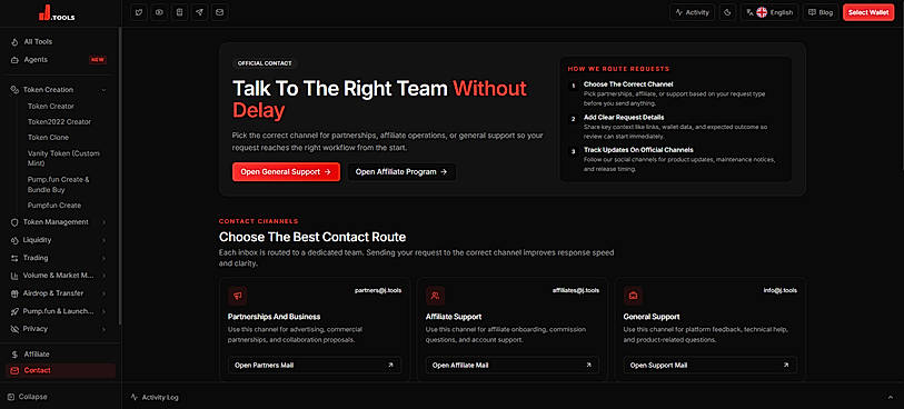 J Tools — Contact & Support Channels