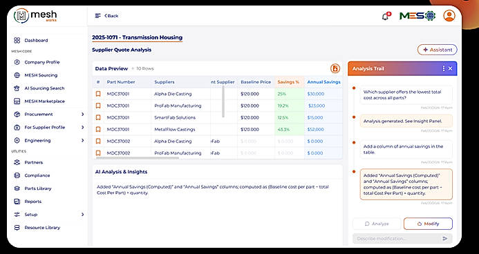 AI RFQ Assistant / Supplier Quote Analysis