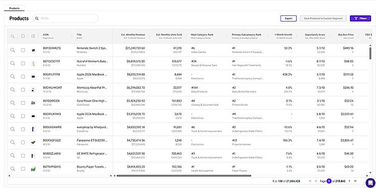 Products Catalogue Screenshot