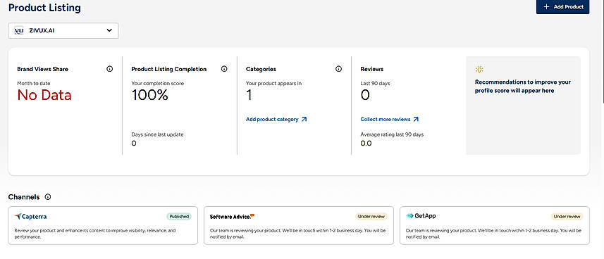 Zivux Listing Dashboard