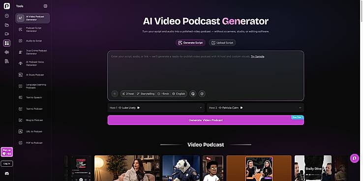 AI Podcast Tools – Script, Audio, Video & Content Repurposing Suite