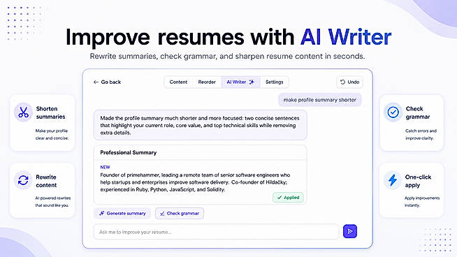 Improve Resumes with AI Writer