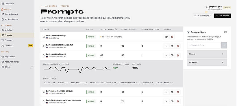 prompts dashboard