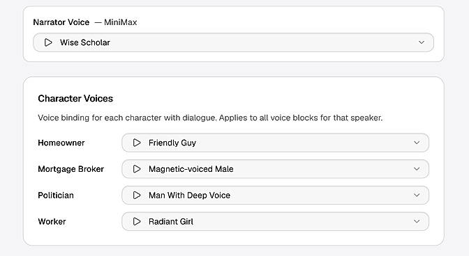 Voiceover settings