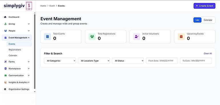 SimplyGiv is a fundraising events software and nonprofit event management platform for online, hybrid, and in-person events. Manage registration, donations, payments, and supporter engagement from one dashboard.