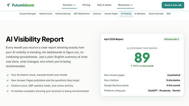 Monthly AI visibility report