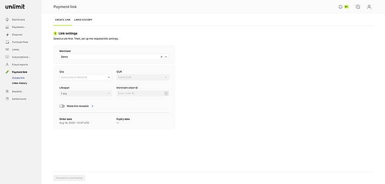 Payment Link Creation