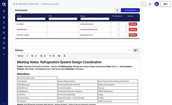 Meeting tracking module