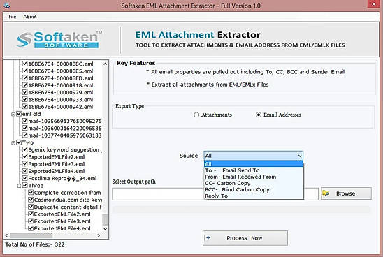 choose output location