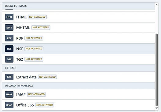 select nsf format
