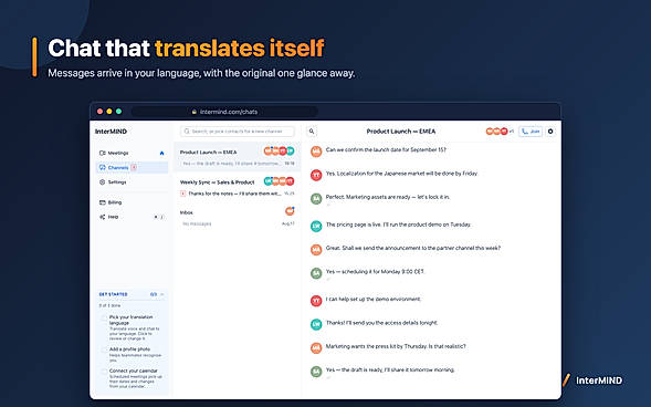 Chat that translates itself