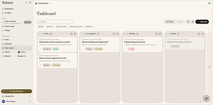 Referent Task and Workflow Management