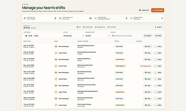 Shift Status Tracking