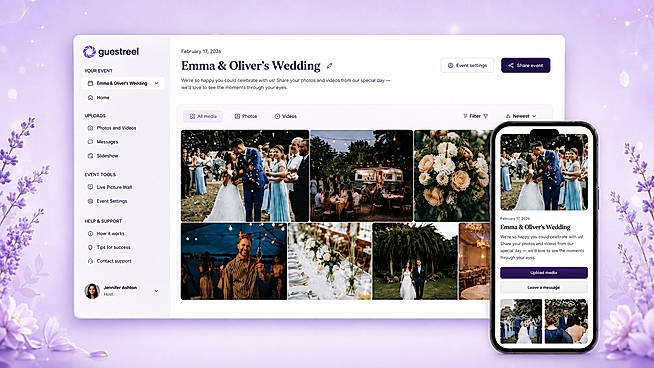 Keep guest photos and videos organized in one gallery across devices.