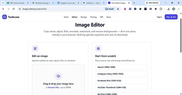 Powerful Online Image Editor & Design Workspace