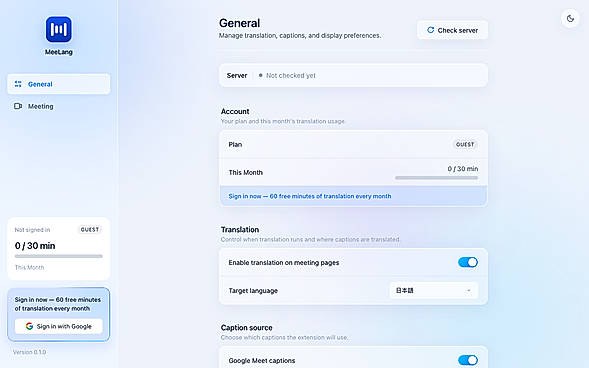 dashboard settings