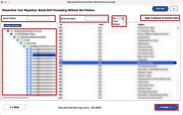 Expand the folder hierarchy and preview