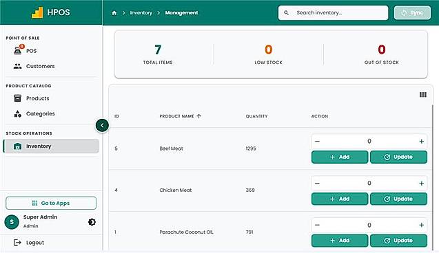 Hulm POS inventory management