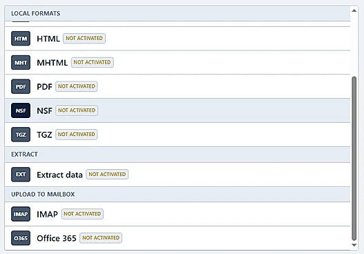 select nsf format