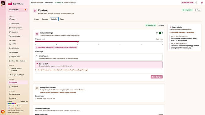 SearchChamp AI visibility monitoring