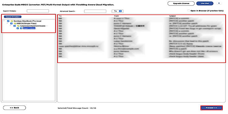 Preview Emails View mailbox data before conversion