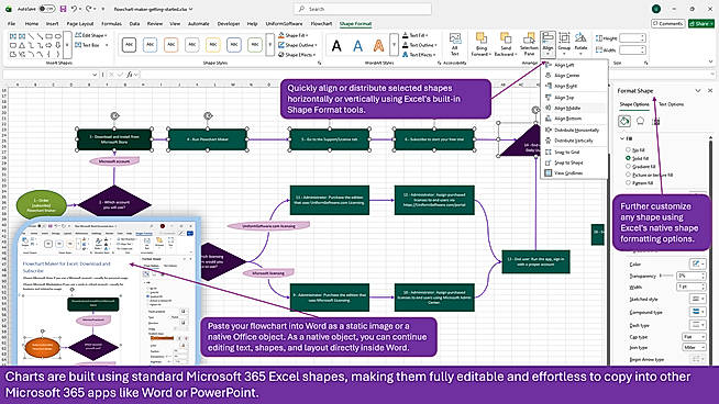 Fully editable with native Office shape objects