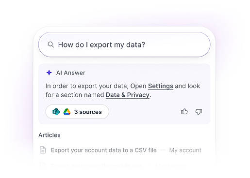 Elium AI search answering from verified company knowledge