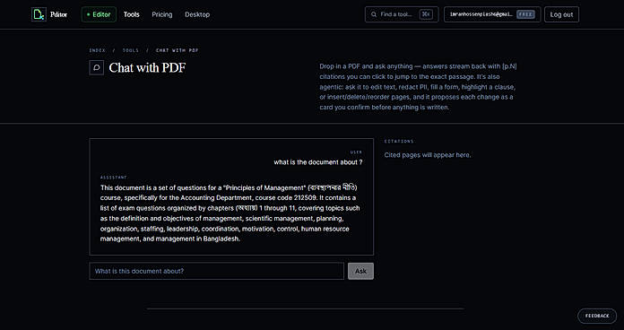 Pditor - AI powered Chat with PDF