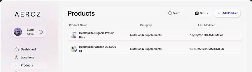 Product catalog