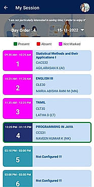 HiGrade Timetable page