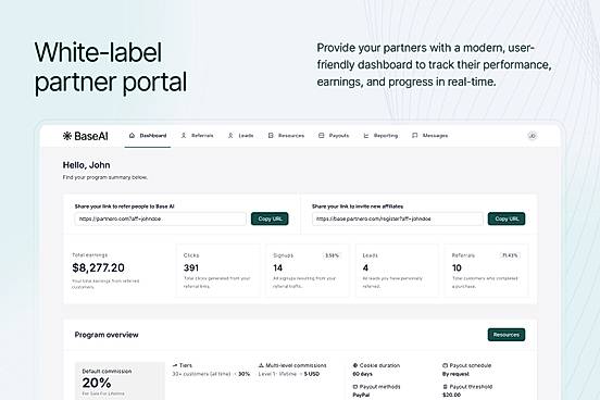 White-label partner portal