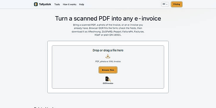 Turn a scanned PDF into any e-invoice with OCR