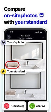 Compare on-site photos with your standards