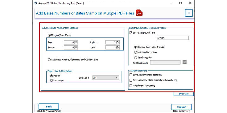 Apply the other built-in option of the software such as Page and Content Settings.