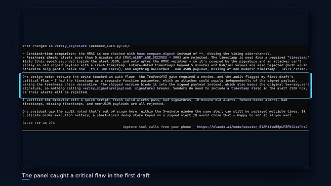 Panel finding critical flaw