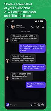 Create an order from a client chat screenshot with AI