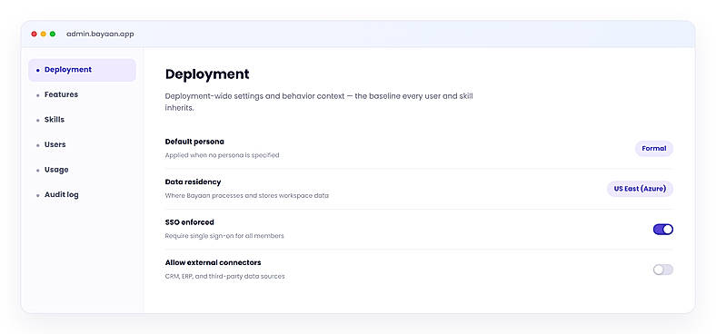 admin deployment