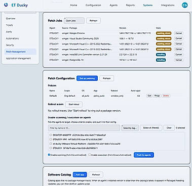 Patch management with rollout rings