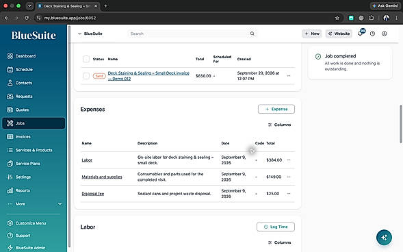 BlueSuite Job Expenses