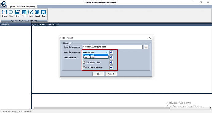 Select the appropriate scanning mode and other options. Click OK.