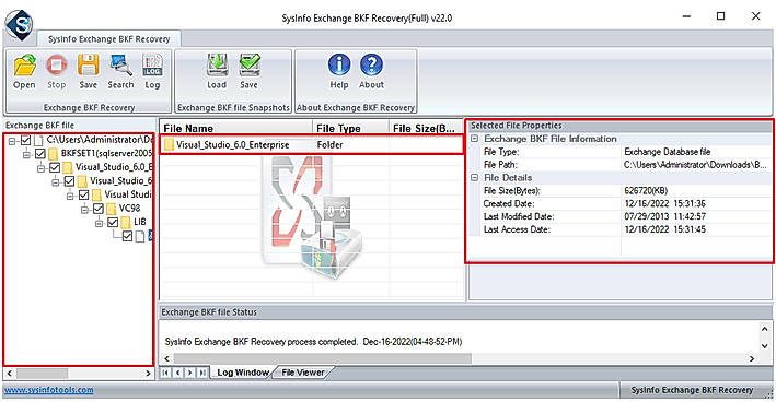 Step 3: Preview the restored Exchange backup files.