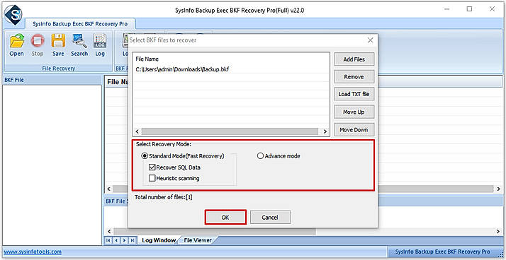 Step 3: Then choose recovery mode according to the severity of corruption.