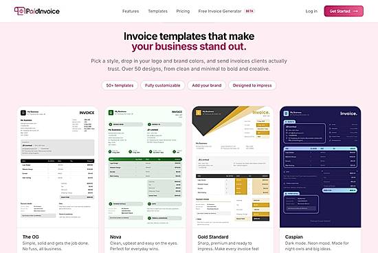50+ customisable invoice templates