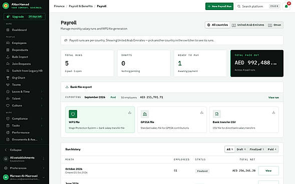 Payroll run