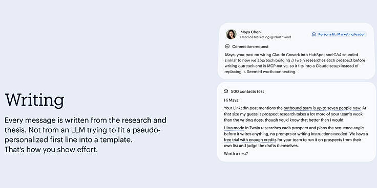 Outreach written from the research
