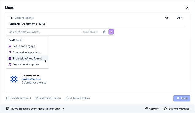 Email writing with AI